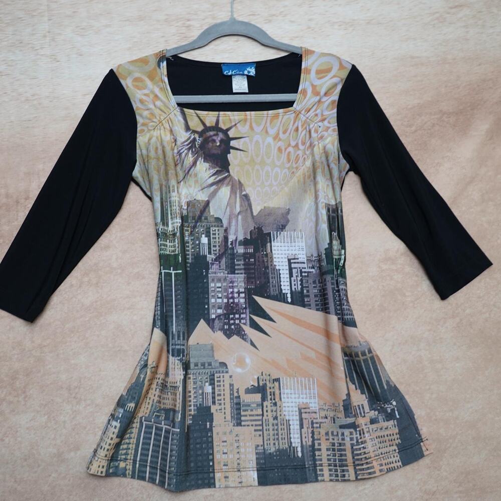 CSC Statue of Liberty Graphic Tunic XS Y2K